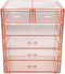 Sorbus Cosmetics Makeup and Jewelry Big Storage Display-Stylish Vanity, Bathroom Case, 4 Large, 2 Small Drawers, Clear