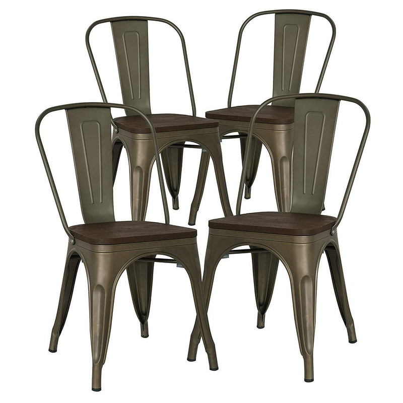 POLY & BARK EM-112-BLK-X4 Trattoria Side Chair in in Black (Set of 4)