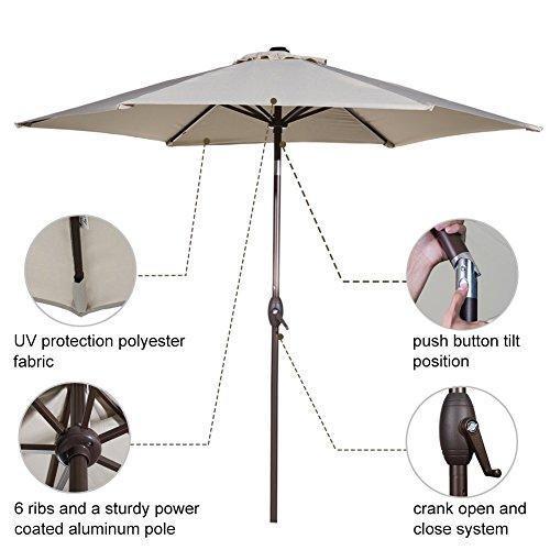 Grand Patio 10 FT Super Sturdy Aluminum Patio Umbrella, UV Protected Outdoor Umbrella, Green