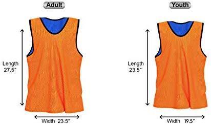 Unlimited Potential Nylon Mesh Scrimmage Team Practice Vests Pinnies Jerseys Bibs for Children Youth Sports Basketball, Soccer, Football, Volleyball (Pack of 12)