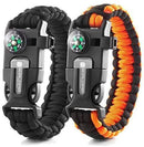 X-Plore Gear Emergency Paracord Bracelets | Set of 2| The Ultimate Tactical Survival Gear| Flint Fire Starter, Whistle, Compass & Scraper | Best Wilderness Survival-Kit for Camping/Fishing & More