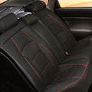 FH Group PU205BLACKREDTRIM102 Black PU205102 Ultra Comfort Leatherette Front Seat Cushions (Airbag Compatible) Red Trim