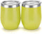 12 oz Double-Insulated Stemless Glass, Stainless Steel Tumbler Cup with Lids for Wine, Coffee, Drinks, Champagne, Cocktails, 2 Sets (Black)