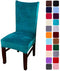 Smirly Velvet Stretch Dining Room Chair Covers Soft Removable Dining Chair Slipcovers Set of 2, Peacock Green