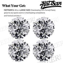 hatisan 4Pcs Large Cheerleader Pom Poms, Pom Poms Cheerleading Metallic Foil & Plastic Ring Pompoms Cheerleader, Cheerleading Poms Accessory Pompoms Cheer for Sports Team Spirit Cheering