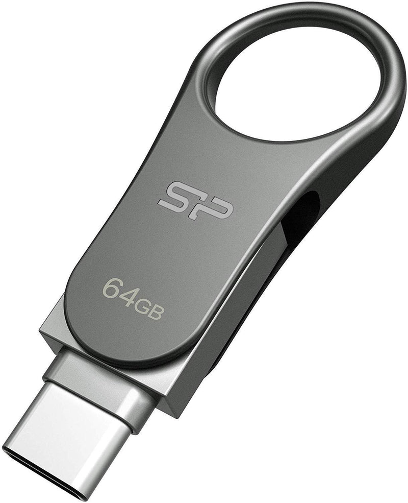 Silicon Power 128GB USB-C Type C USB 3.0/3.1 Gen 1 Dual Flash Drive, Mobile C80