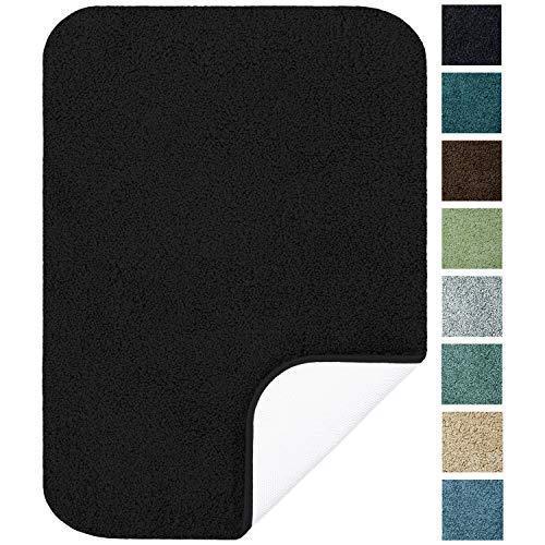 Maples Rugs Bathroom Colorsoft 20" x 21.5" Non Slip Washable Contour Toilet Rug [Made in USA] Soft & Quick Dry for Bath Floor Chocolate Nib