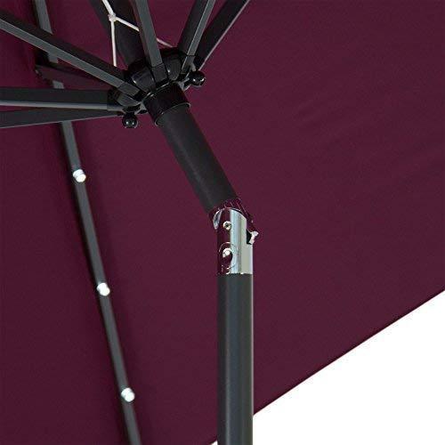 Best Choice Products 10-Foot Solar Powered Aluminum Polyester LED Lighted Patio Umbrella w/Tilt Adjustment and Fade-Resistant Fabric, Green