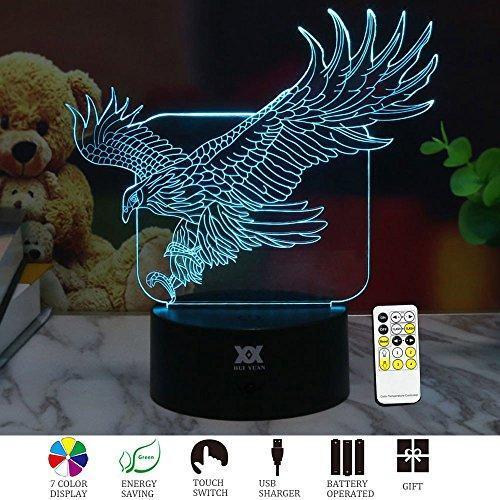 3D Illusion Animal Giraffe Remote Control LED Desk Table Night Light Lamp 7 Color Touch Lamp Kiddie Kids Children Family Holiday Gift Home Office Childrenroom Theme Decoration by HUI YUAN