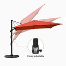 COBANA Offset Rectangular Cantilever Aluminum Patio Umbrella 10 Feet with Cross Base and 360 Degree Rotation, Blue