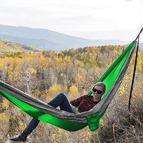 Kootek Camping Hammock Double & Single Portable Hammocks with 2 Tree Straps, Lightweight Nylon Parachute Hammocks for Backpacking, Travel, Beach, Backyard, Patio, Hiking