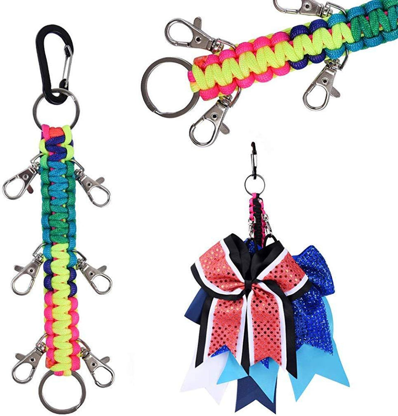 DEEKA Paracord Handmade Cheer Bows Holder for Cheerleading Teen Girls High School College Sports