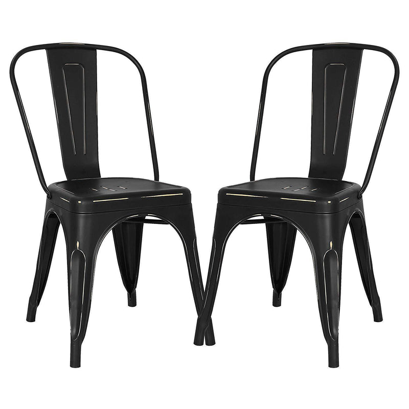 POLY & BARK EM-112-BLK-X4 Trattoria Side Chair in in Black (Set of 4)