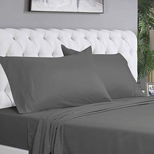 BYSURE White Sheets Queen Size 4 Piece Bed Sheets Set - Ultra Soft 1800 Thread Count Double Brushed Microfiber, Deep Pockets, Hypoallergenic, Wrinkle & Fade Resistant Cooling Bed Sheets