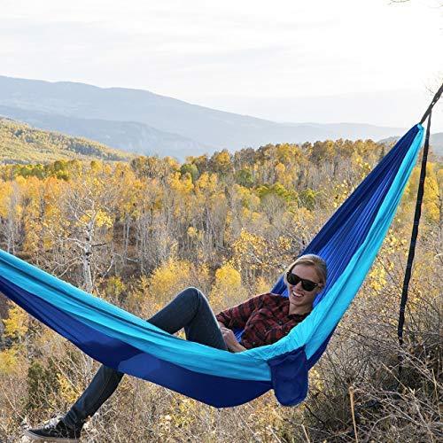 Kootek Camping Hammock Double & Single Portable Hammocks with 2 Tree Straps, Lightweight Nylon Parachute Hammocks for Backpacking, Travel, Beach, Backyard, Patio, Hiking