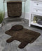 Maples Rugs Bathroom Colorsoft 20" x 21.5" Non Slip Washable Contour Toilet Rug [Made in USA] Soft & Quick Dry for Bath Floor Chocolate Nib