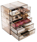 Sorbus Cosmetics Makeup and Jewelry Big Storage Display-Stylish Vanity, Bathroom Case, 4 Large, 2 Small Drawers, Clear