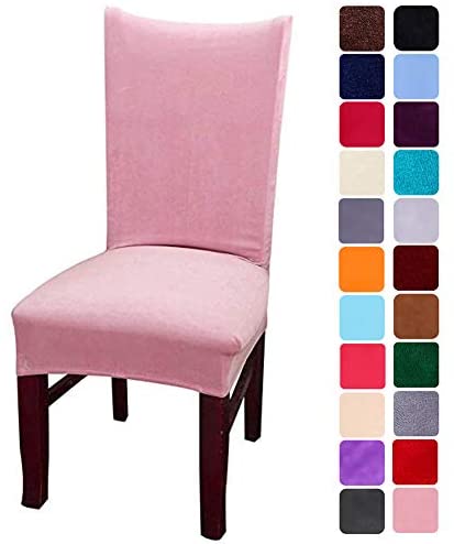 Smirly Velvet Stretch Dining Room Chair Covers Soft Removable Dining Chair Slipcovers Set of 2, Peacock Green