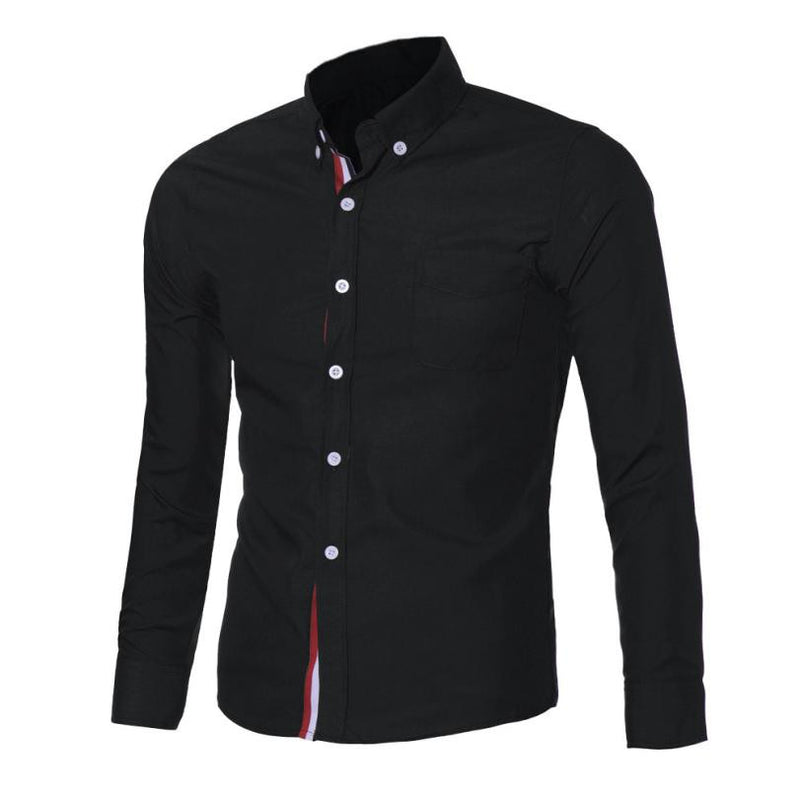 Mens Button Shirt Slim Fit Long Sleeve - Humble Ace