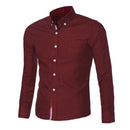 Mens Button Shirt Slim Fit Long Sleeve - Humble Ace
