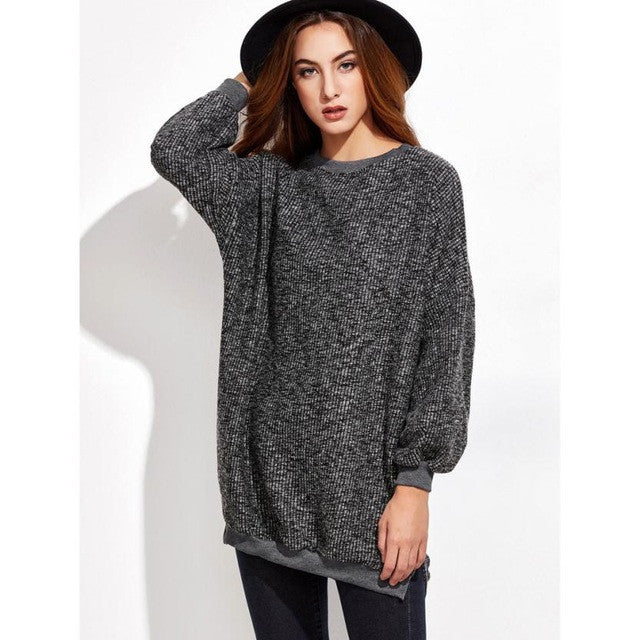 Women Blouse Winter Warm Long Sleeve O Neck Knitwear - Humble Ace