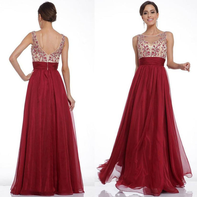 Women High Waist Charming Ball Gown Formal O-Neck - Humble Ace