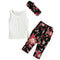 Girls set Sleeveless Shirt/Tops + Floral Pants + Hair Band - Humble Ace