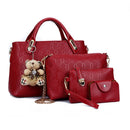 4 Pcs Handbag + Shoulder bag + Clutch + small bag PU Leather Bag Set - Humble Ace