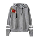 Embroidered Blouse Women's Applique Long Sleeve Hoodie - Humble Ace