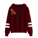 Embroidered Blouse Women's Applique Long Sleeve Hoodie - Humble Ace
