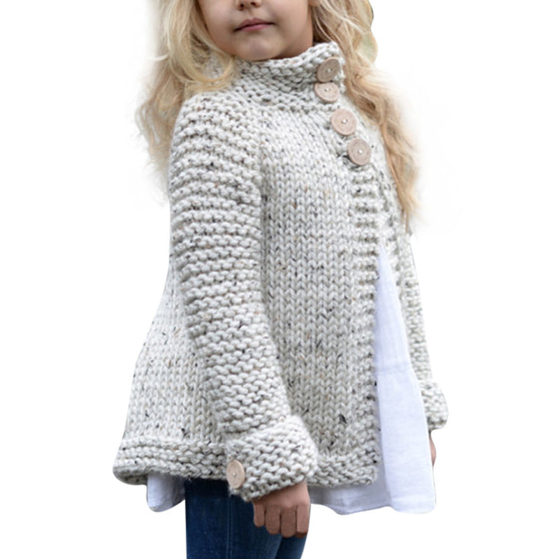 Girls Button Knitted Sweater Cardigan Coat Tops - Humble Ace