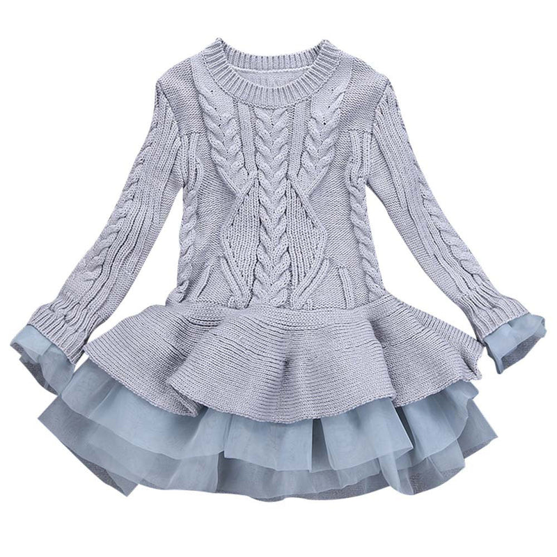 Girls dress Knitted Sweater Winter Pullovers Crochet Tutu - Humble Ace