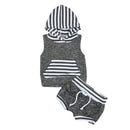 Striped Casual Hooded Clothing Set 2pcs - Humble Ace