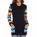 Womens Color Block Striped Blouse Long Sleeve - Humble Ace