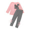 2Pcs Girls Clothing Long Sleeve Bowknot Dress T-Shirt+Stripe Pants Set - Humble Ace
