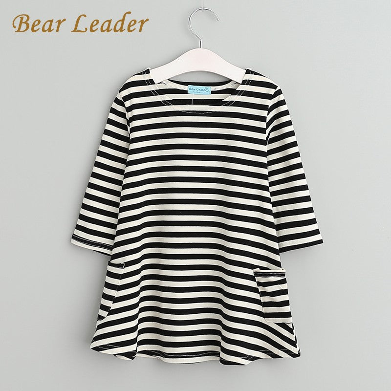 Family Matching Outfits Mother And Daughter Full Black Striped Dress