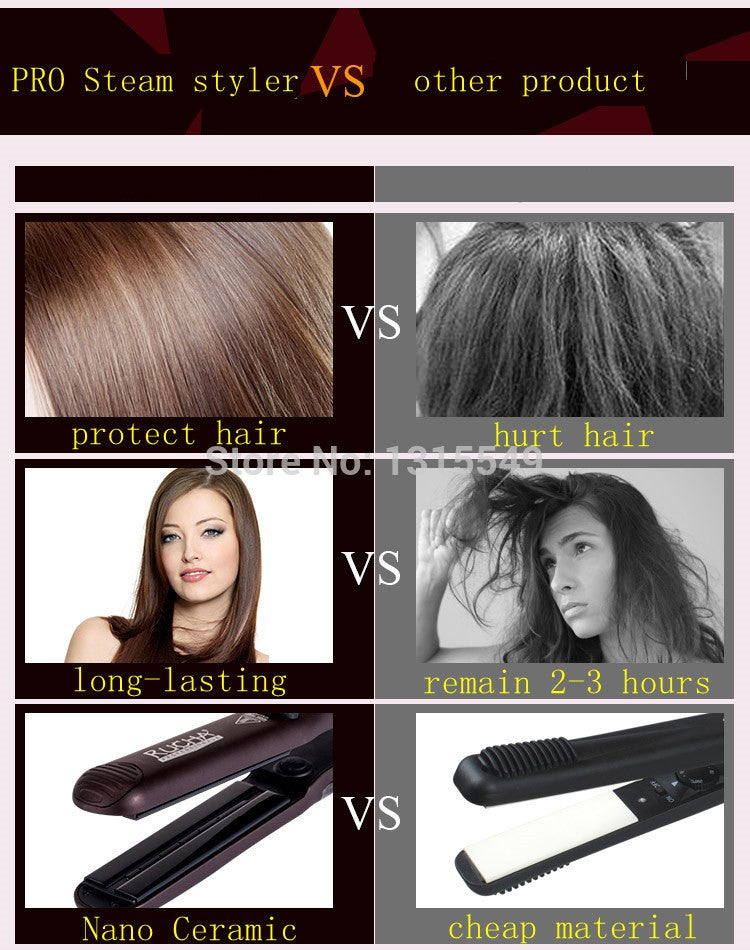 Steam Hair Straightener Iron Infrared Hair