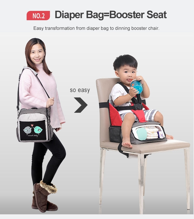 Portable Baby Booster Seat -Storage- multifunctional